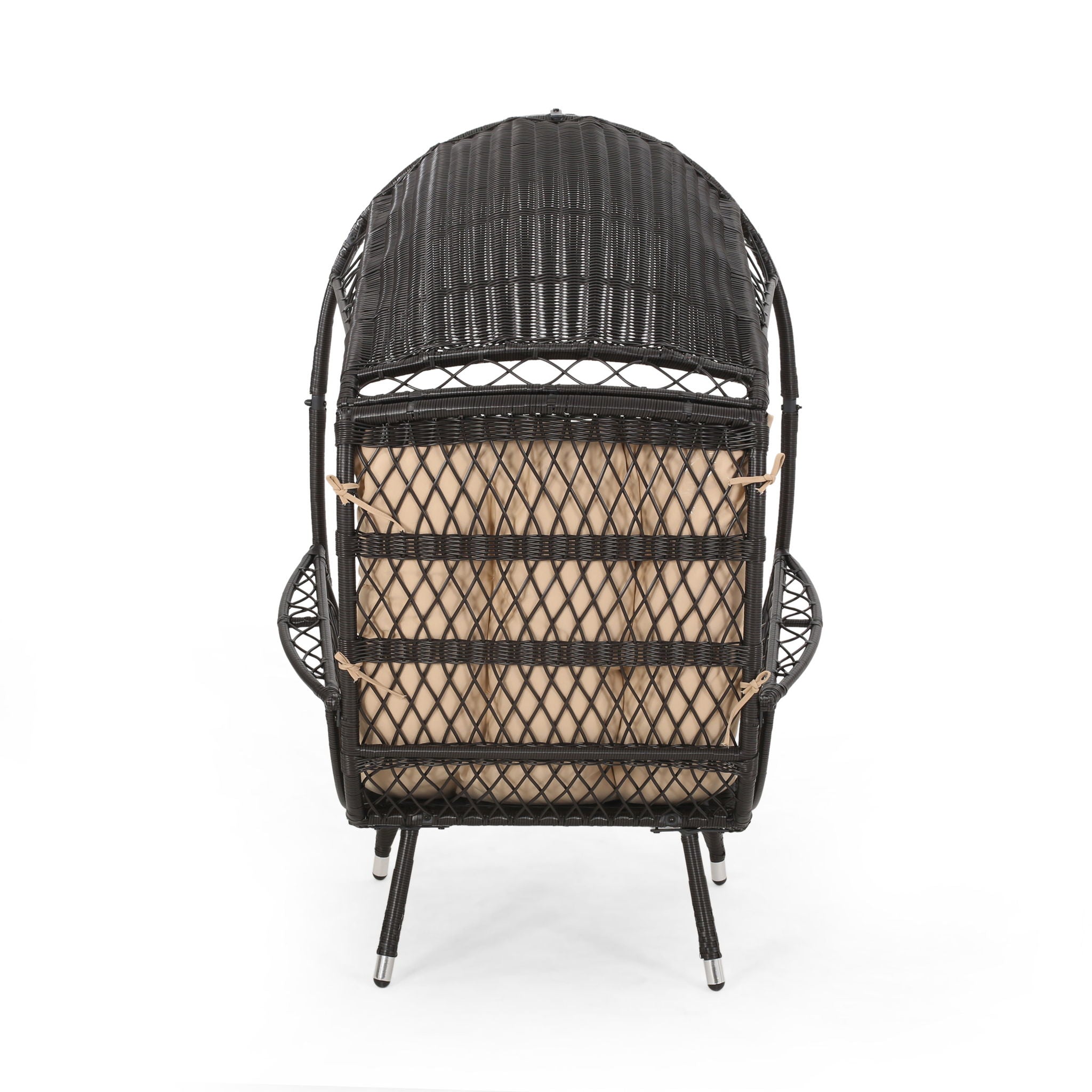 Outdoor Wicker Standing Basket Chair With Cushion