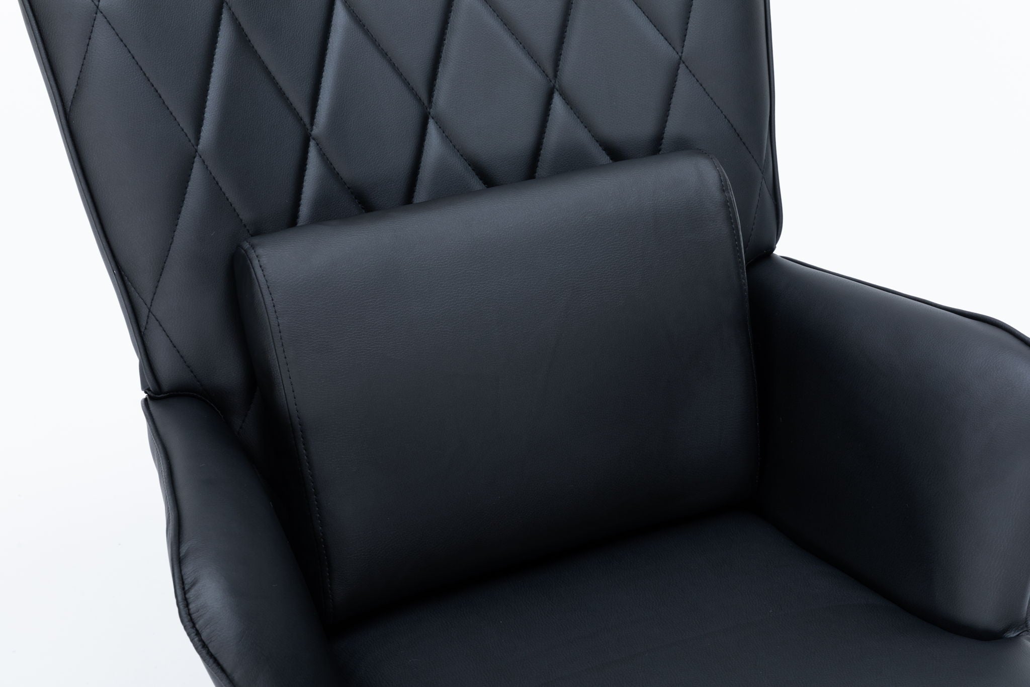 Rocking Accent Chair With Lumbar Pillow And Ottoman