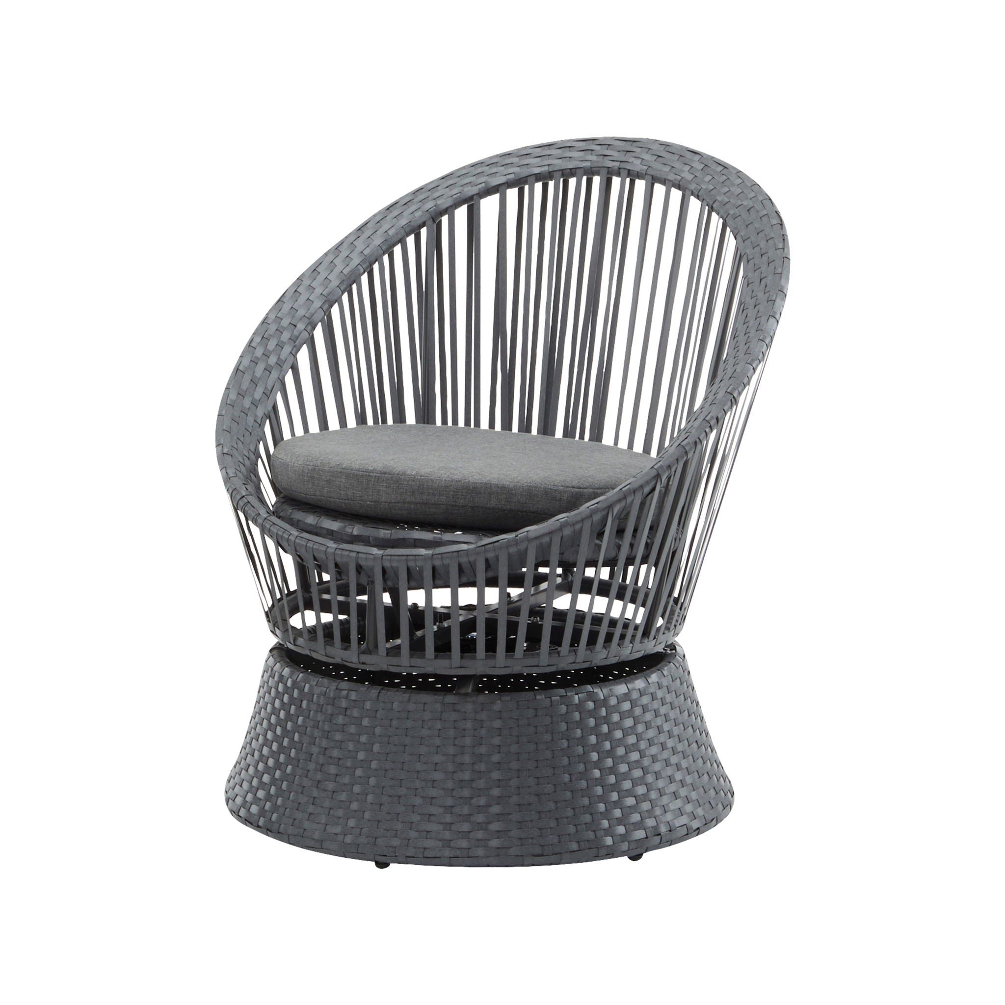 Modern Swivel Wicker Lounge Chair With Round Design