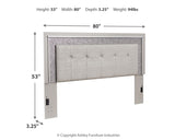 Zyniden - Silver - King Upholstered Panel Headboard