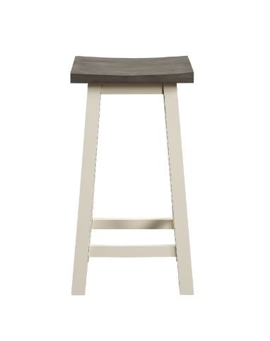 ACME Yobanna - Counter Height Set - Gray Oak & Antique White Finish | Meri Furniture