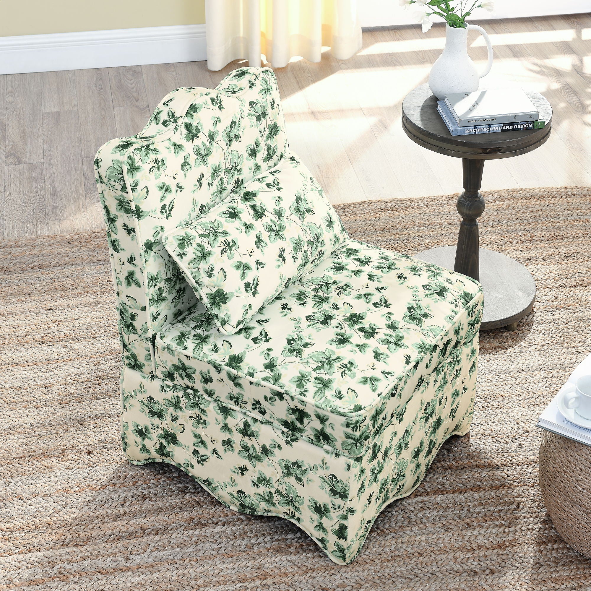 Stylish Flannel Dining Chair With Soft Cushion And Backrest