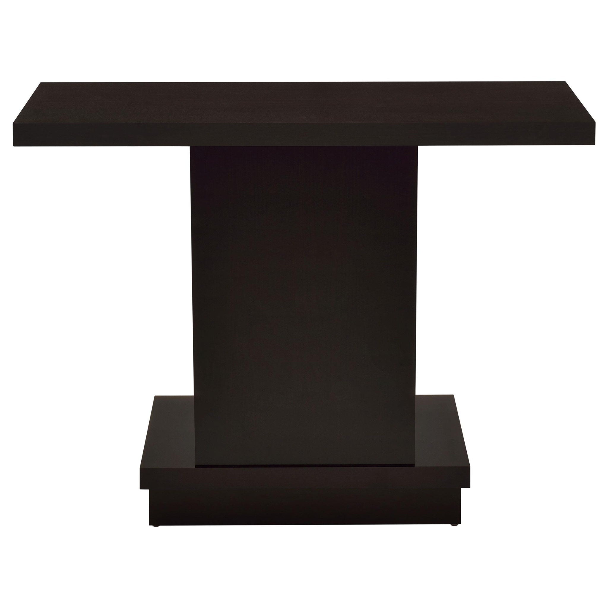 Reston Engineered Wood Pedestal Console Table Cappuccino