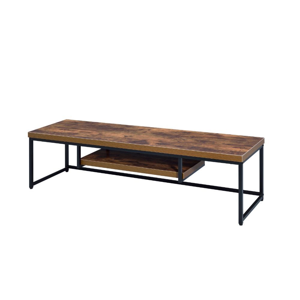 ACME Bob - TV Stand - Weathered Oak & Black - 16" | Meri Furniture