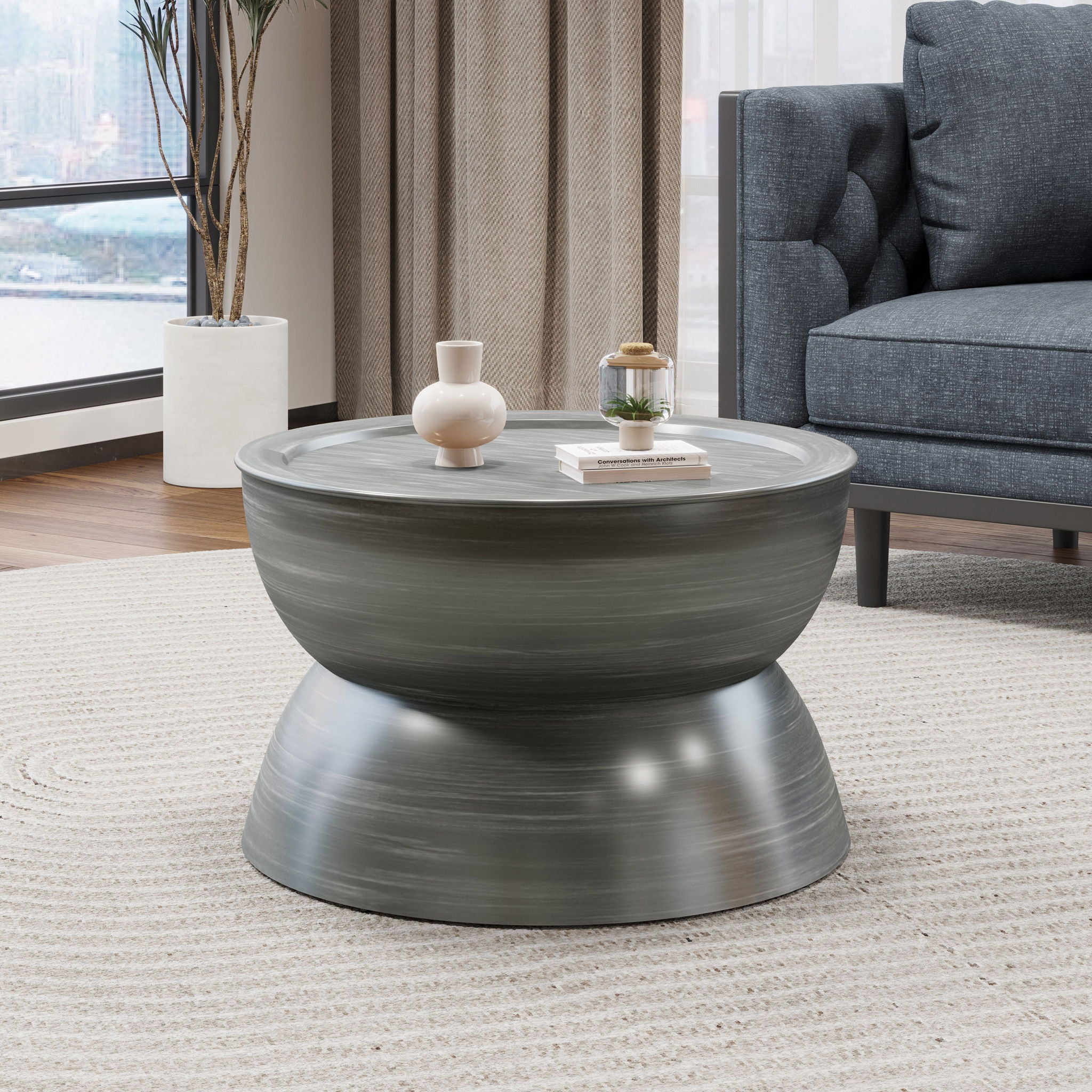 Sparling - Modern Iron Hourglass Coffee Table