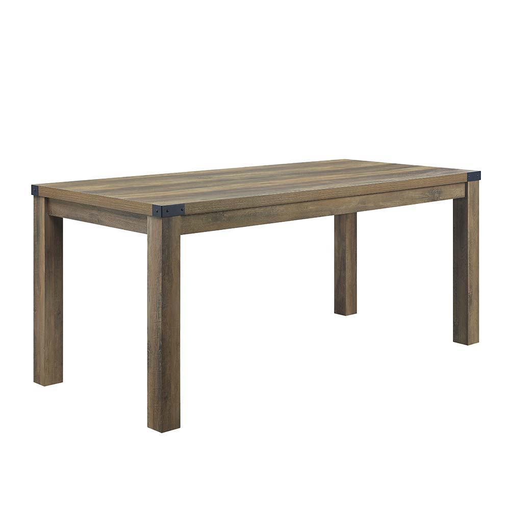ACME Abiram - Dining Table - Rustic Oak Finish | Meri Furniture