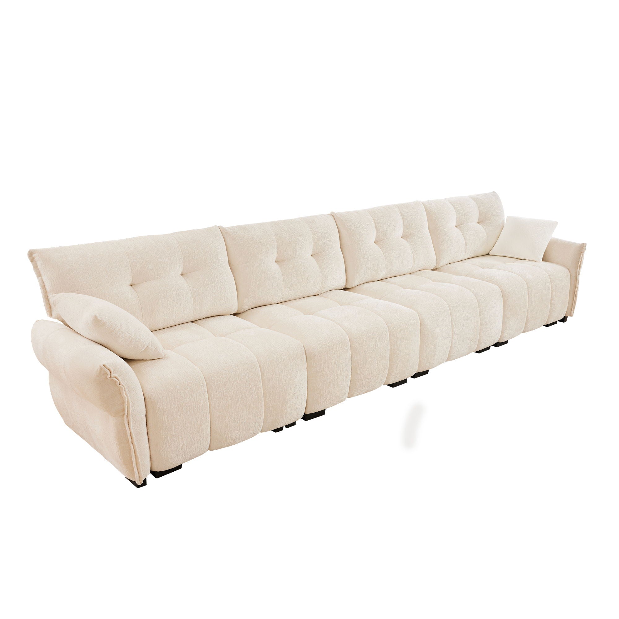 Modern Sofa & Pillows, Textured Cover, High Rebound Cushions