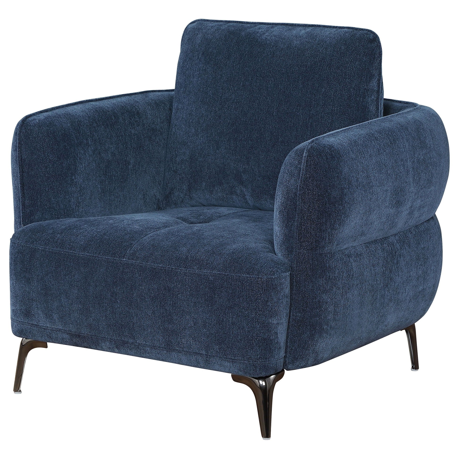 Coaster Fine Furniture Lively - Chenille Upholstered Modern Track Arm Chair - Blue | Meri Furniture