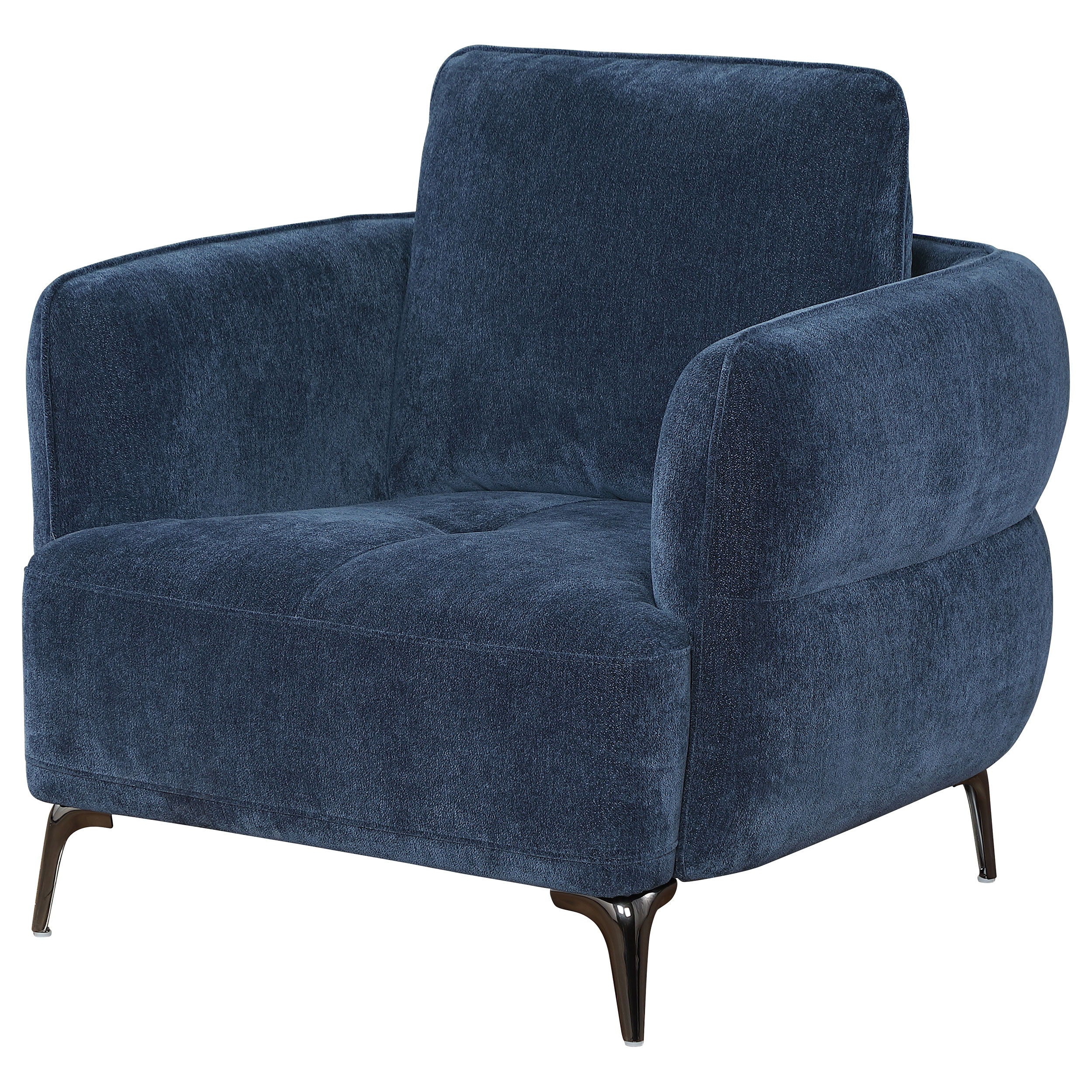 Coaster Fine Furniture Lively - Chenille Upholstered Modern Track Arm Chair - Blue | Meri Furniture