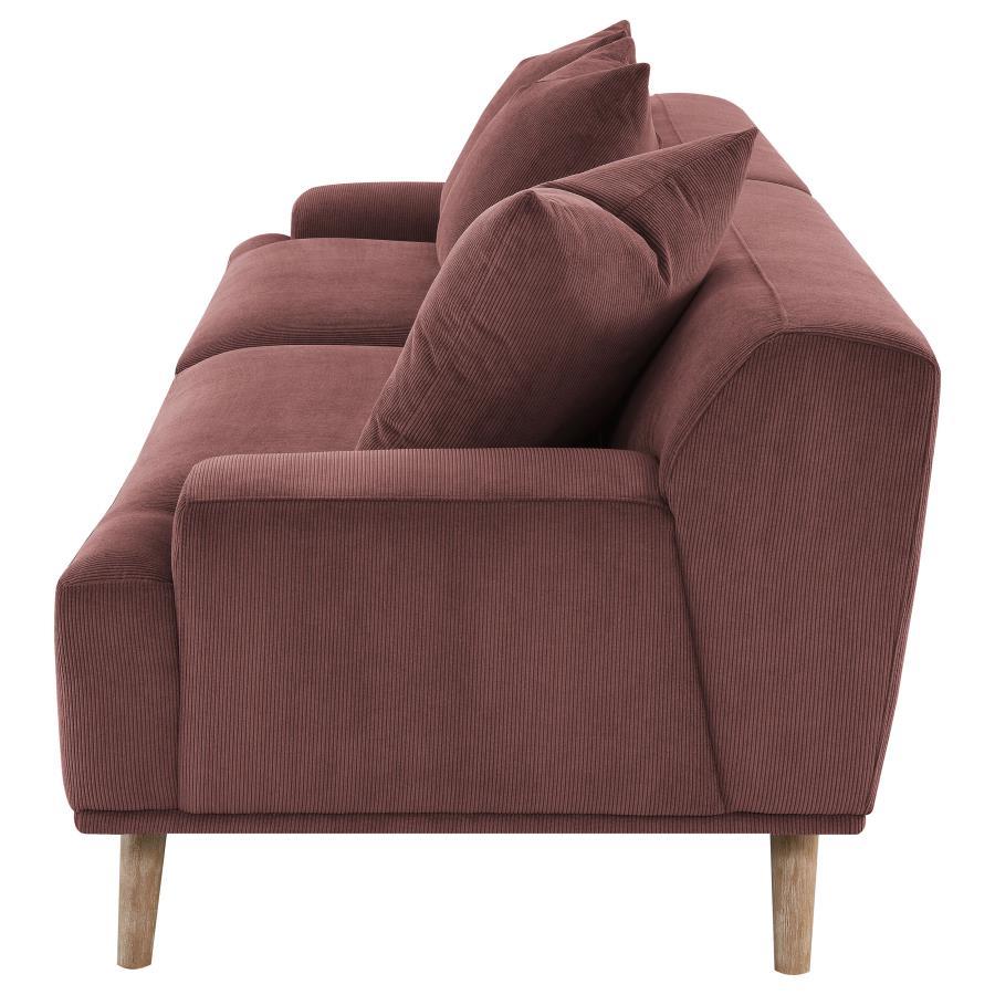 Coaster Fine Furniture Elizabeth - Corduroy Upholstered Extra Long Sofa - Wine Red | Meri Furniture