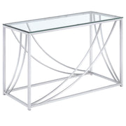 Coaster Fine Furniture Lille - Glass Top Entryway Sofa Console Table Accents - Chrome | Meri Furniture