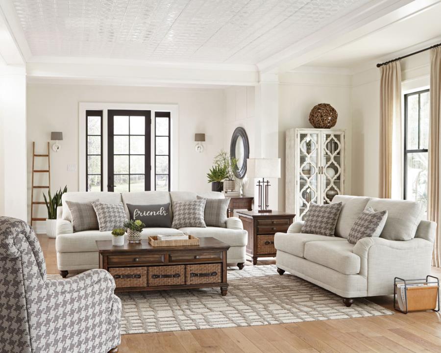 Coaster Fine Furniture Glenn - Upholstered English Arm Sofa - Light Gray | Meri Furniture