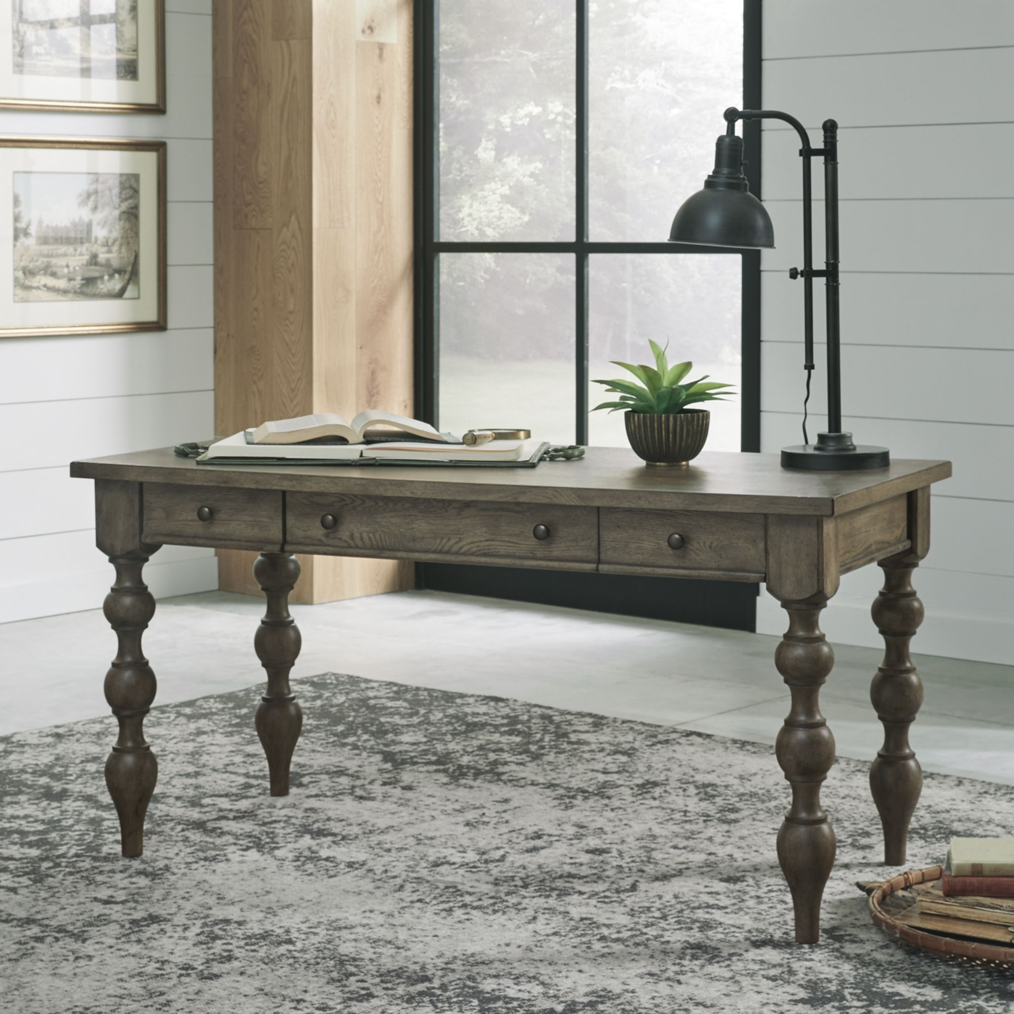 Liberty Furniture Americana Farmhouse - Writing Desk - Light Brown | Meri Furniture