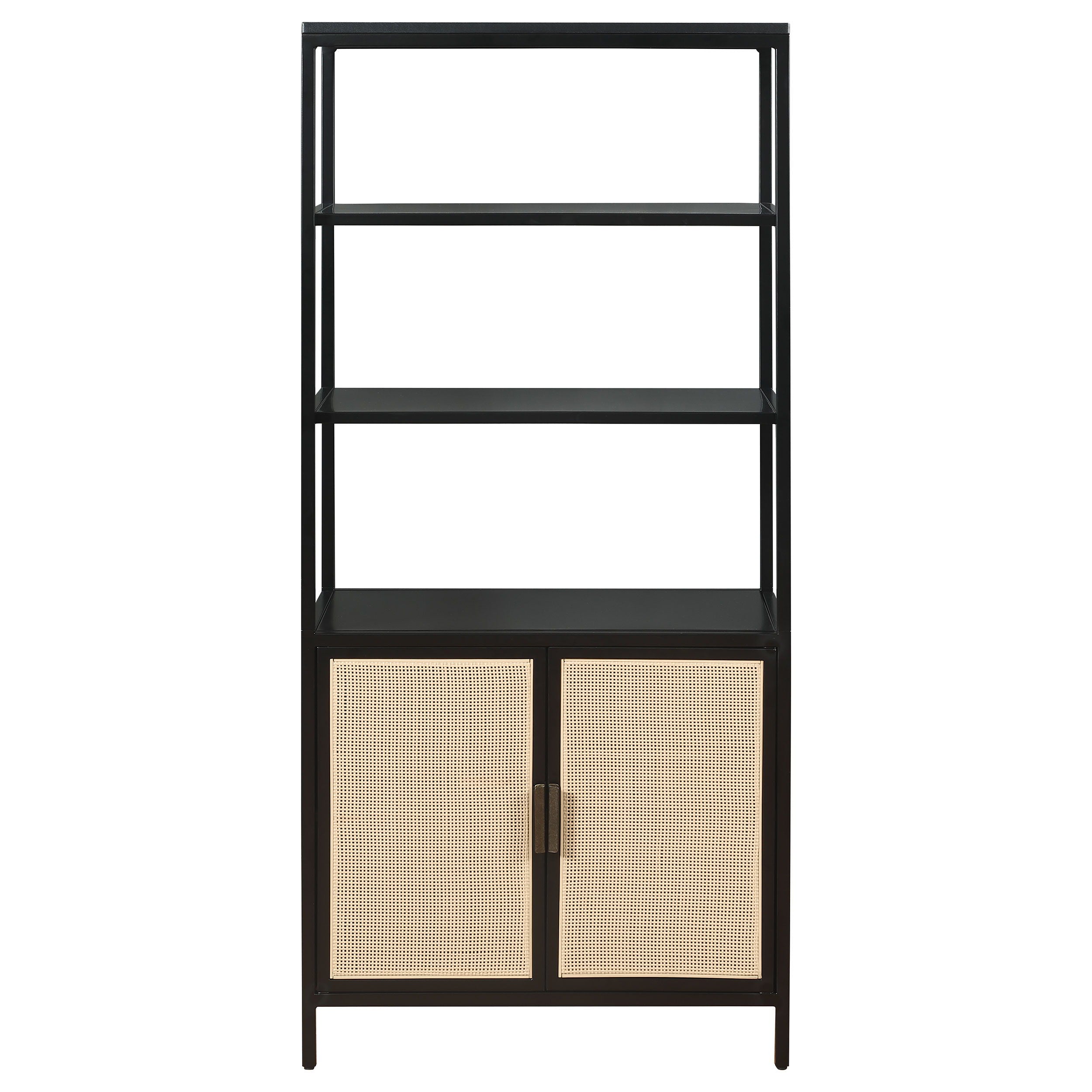 Coaster Fine Furniture Amherst - 3-Shelf Radio Weave Cane Metal Accent Cabinet | Meri Furniture