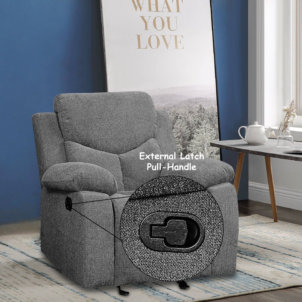 Kalen - Motion Glider Recliner - Gray Chenille