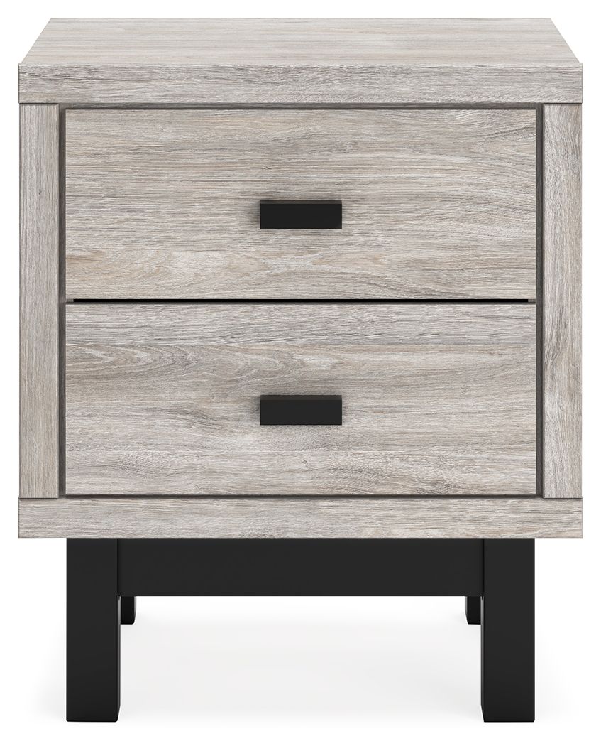 Vessalli - Two Drawer Nightstand - Black / Gray