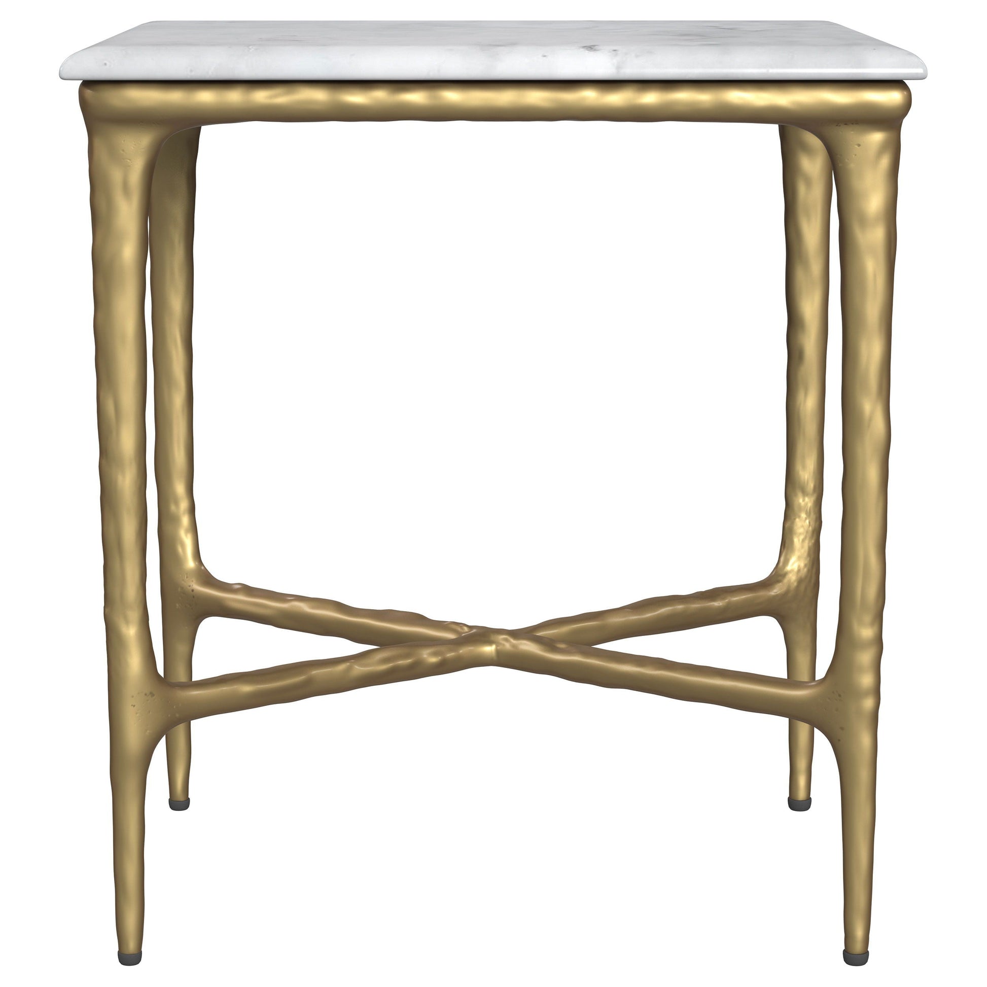 Coaster Fine Furniture Baldwin - Rectangular Marble Top Side Table - White And Gold | Meri Furniture