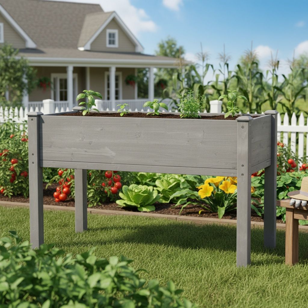 Raised Garden Bed With Legs, Elevated Planter Box For Outdoor Plants
