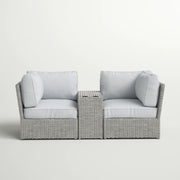 Outdoor Wicker Loveseat With Cushions