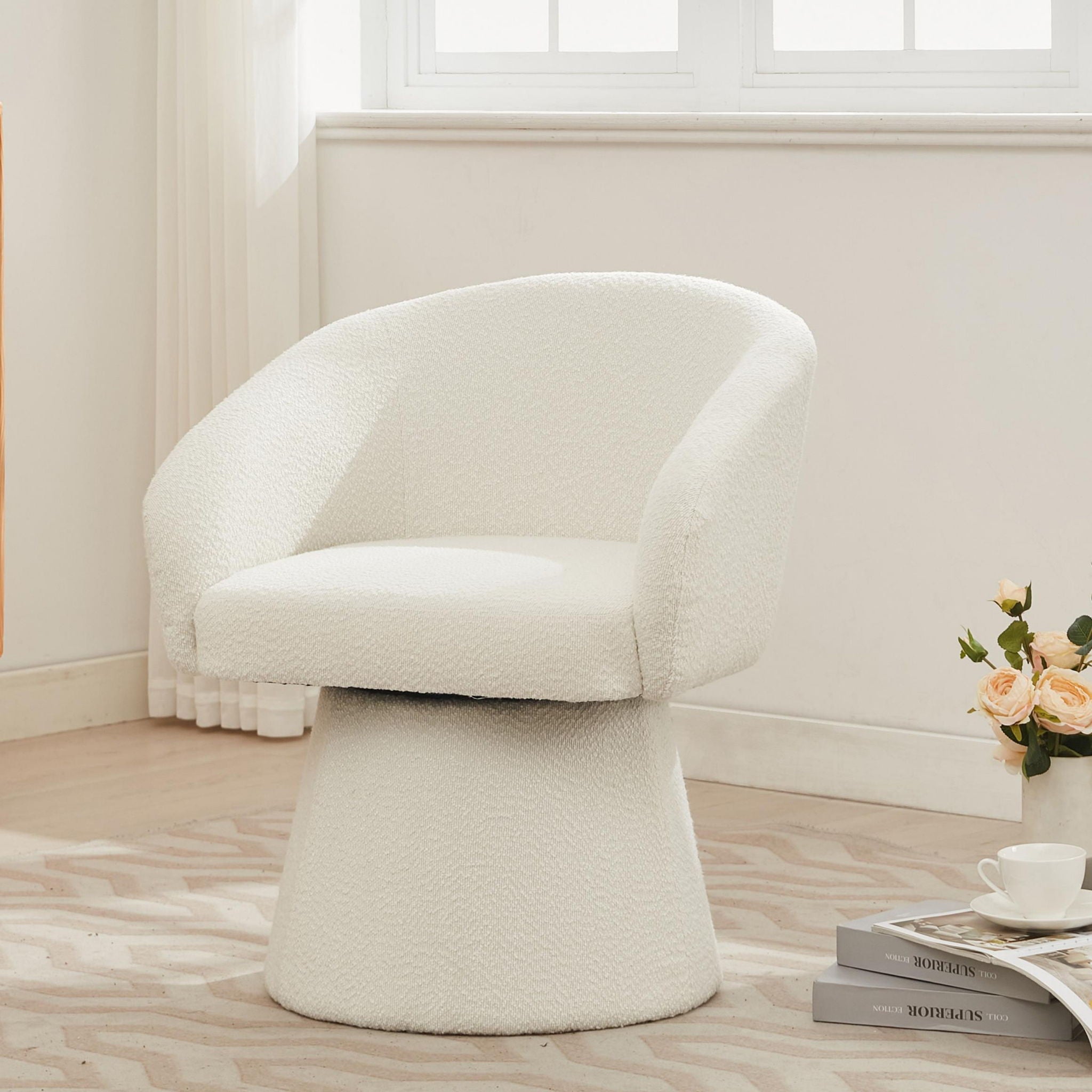 Modern Swivel Accent Chair With Ergonomic Barrel Design