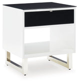 Signature Design by Ashley® Gardoni - White / Black - Rectangular End Table | Meri Furniture