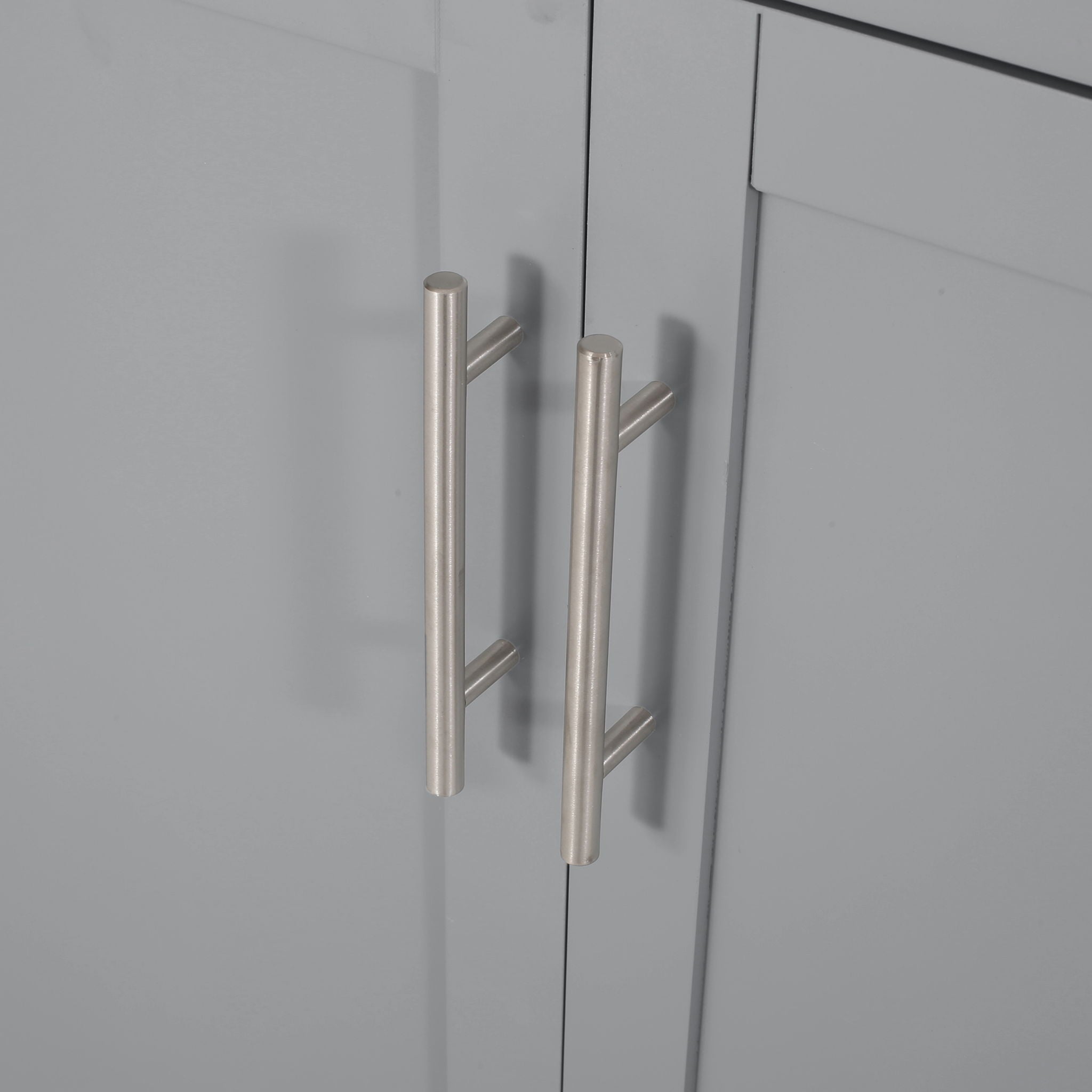 Negley - Contemporary Kitchen Cart With Wheels - Gray