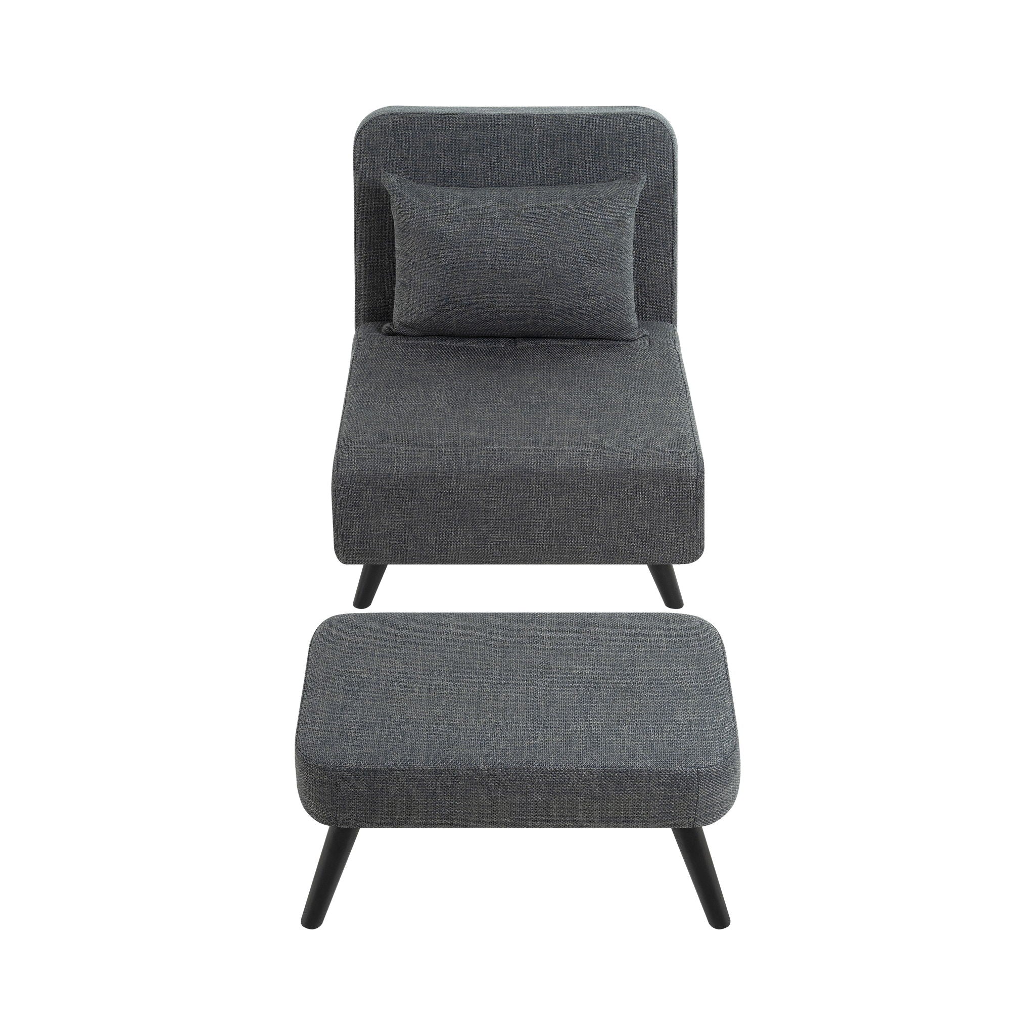 3 In 1 Foldable Linen Chaise Lounge With Adjustable Backrest