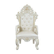 Adara - Arm Chair Set of 2) - Pearl White Synthetic Leather & Antique White