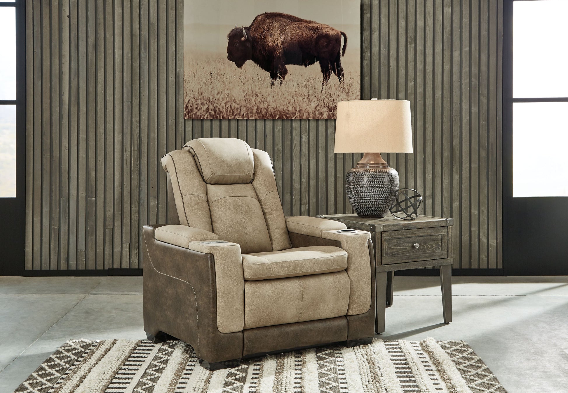 Signature Design by Ashley® Next-gen Durapella - Pwr Recliner/Adj Headrest | Meri Furniture