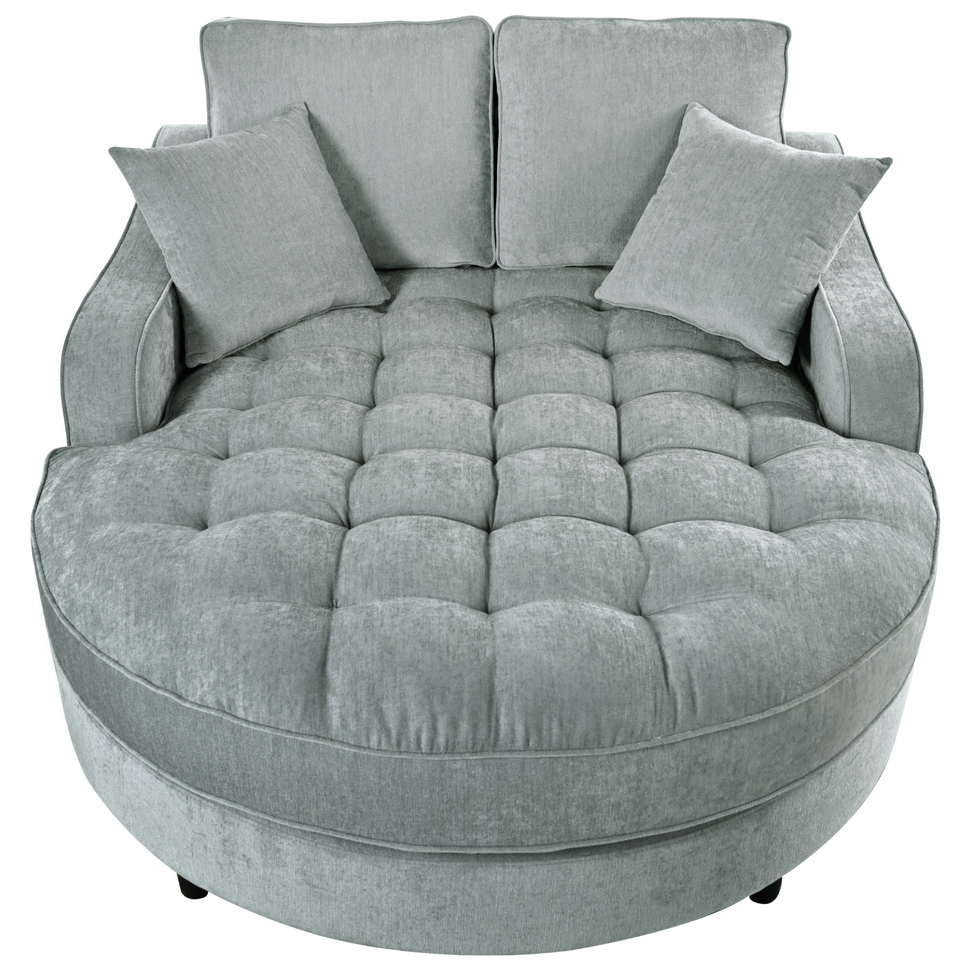 Modern Chaise Lounge Upholstered Sofa Couch With Tufted Seat And Detachable Pillows For Living Room