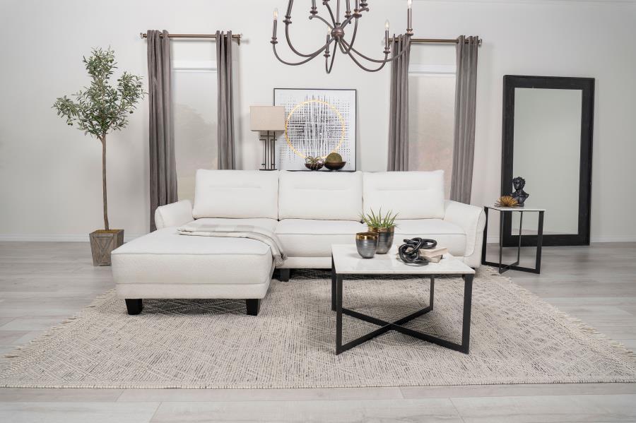 Coaster Fine Furniture Caspian - Upholstered Curved Arm Chaise Sectional Sofa | Meri Furniture