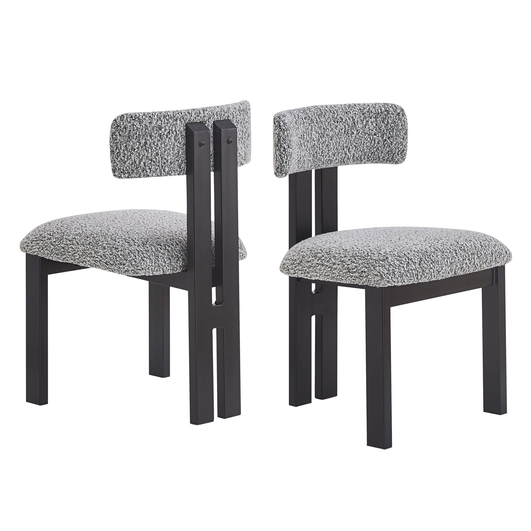 Modern Upholstered Armless Dining Chairs With Metal Legs