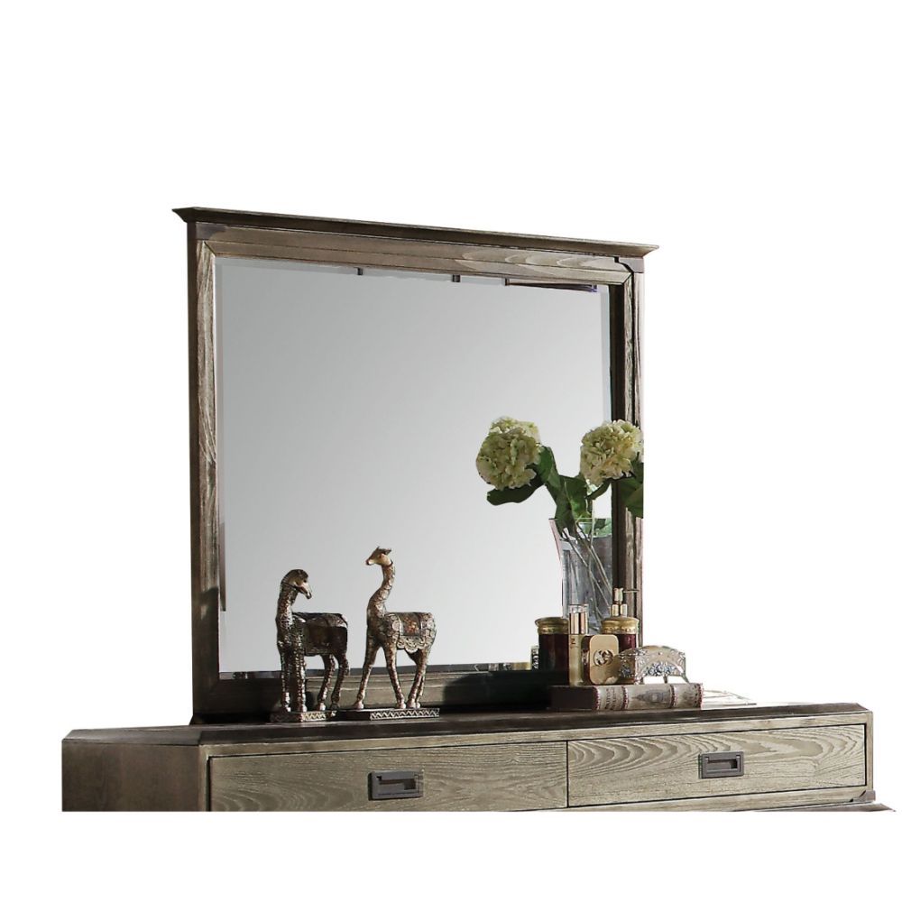 ACME Athouman - Mirror - Weathered Oak | Meri Furniture