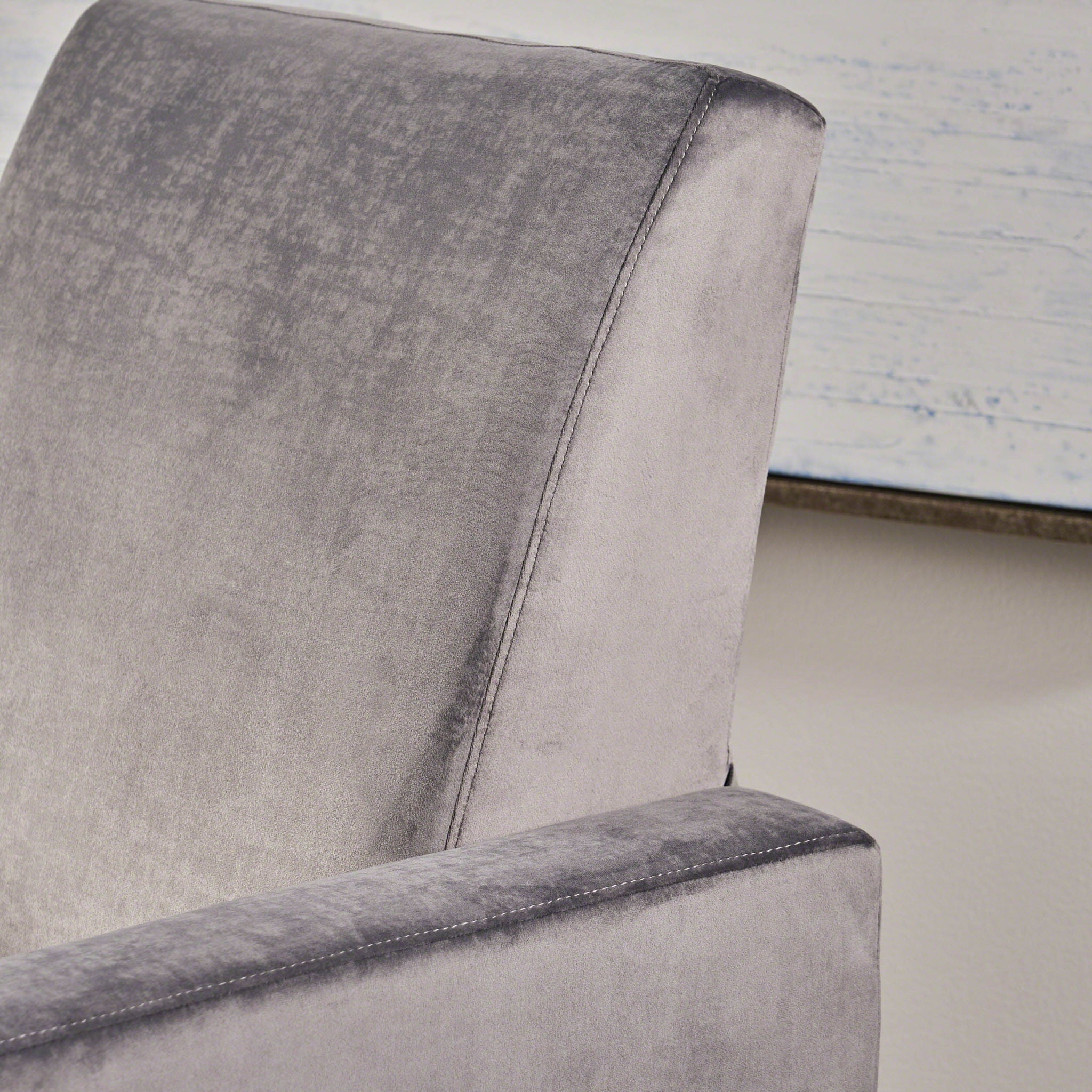 Bolt - Upholstered Recliner Chair With Stainless Steel Base - Gray / Chrome