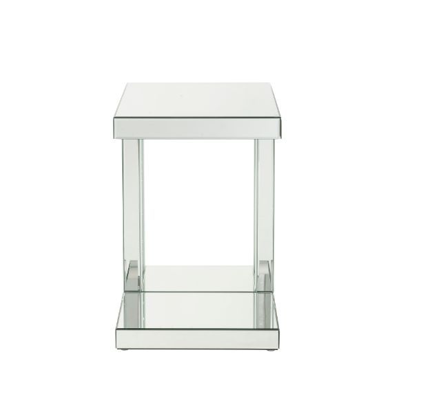 ACME Nysa - Accent Table - Mirrored & Faux Crystals Inlay - 24" | Meri Furniture