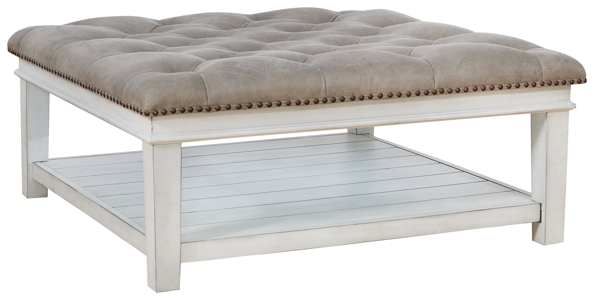 Signature Design by Ashley® Kanwyn - Whitewash - Uph Ottoman Cocktail Table | Meri Furniture