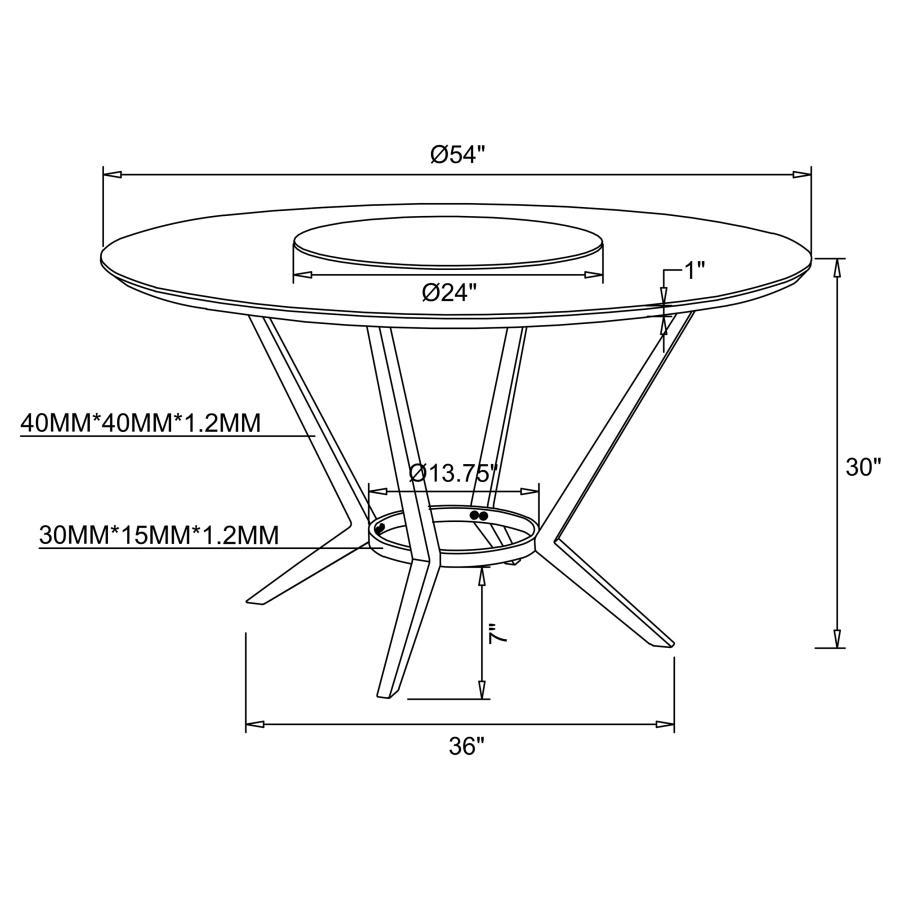 Coaster Fine Furniture Abby - Round Lazy Susan Dining Table - White High Gloss | Meri Furniture