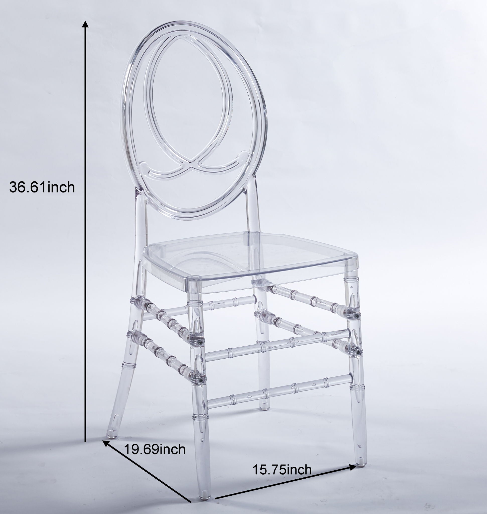 Dining Chair, Plastic Seat, Welding Chair (Set of 4) - Transparent