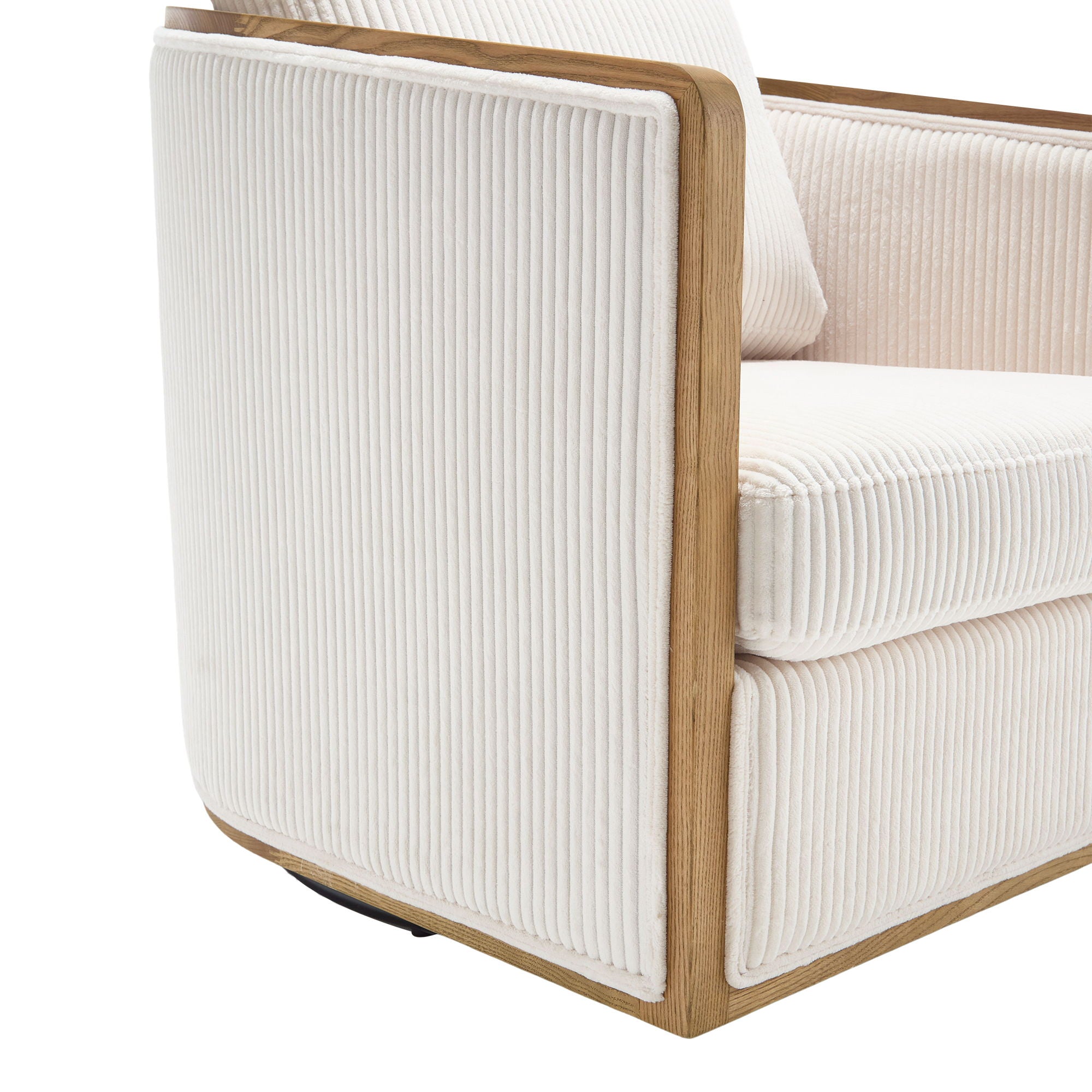 Corduroy Barrel Chair, 360 Degree Swivel