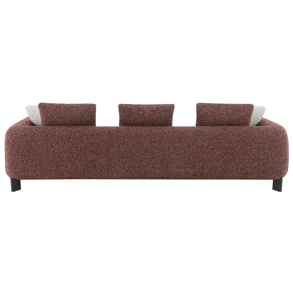 Mardi - Sofa With 6 Pillows - Maroon Tweed