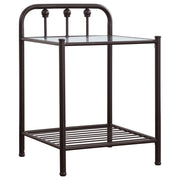 Coaster Fine Furniture Livingston - Metal 1-Shelf Nightstand - Dark Bronze | Meri Furniture