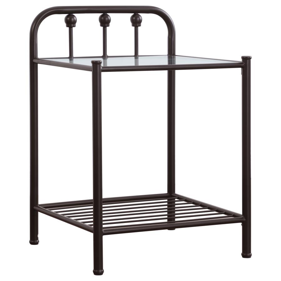 Coaster Fine Furniture Livingston - Metal 1-Shelf Nightstand - Dark Bronze | Meri Furniture