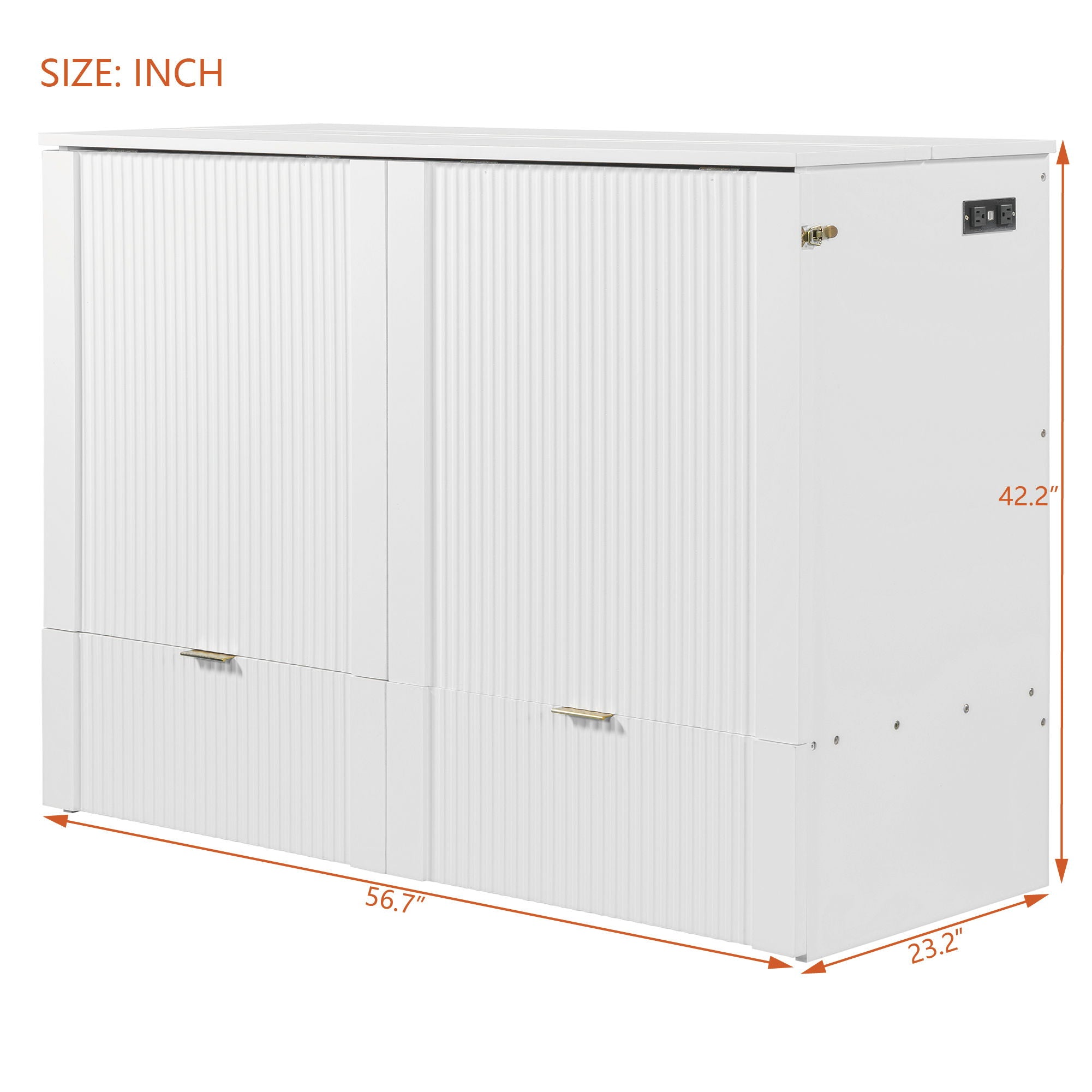 Murphy Bed With Drawer And A Set Of Sockets & USB Ports, Pulley Structure Design