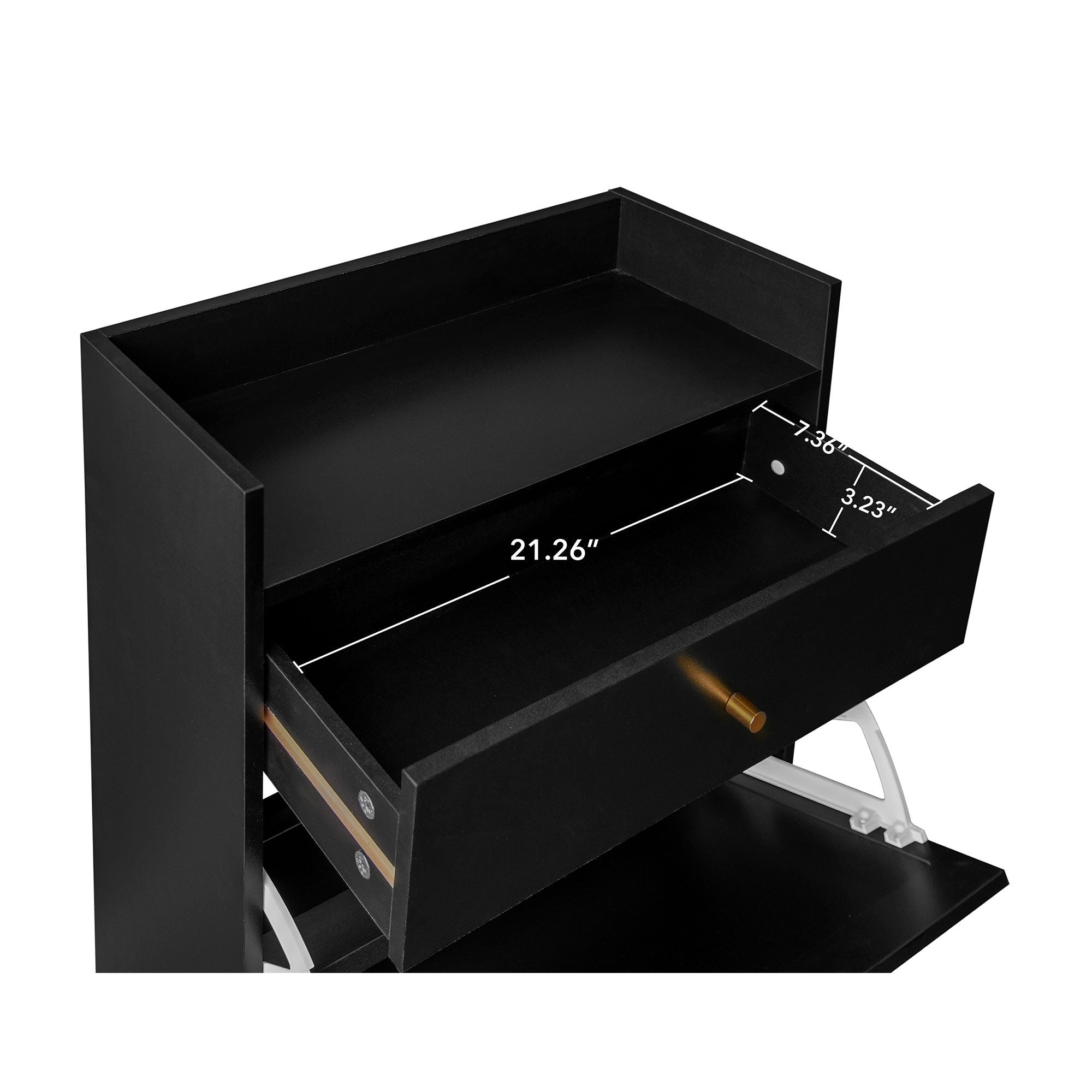 Allen - Rattan 2 Door 1 Drawer Cabinet Shoe Rack For Entrance