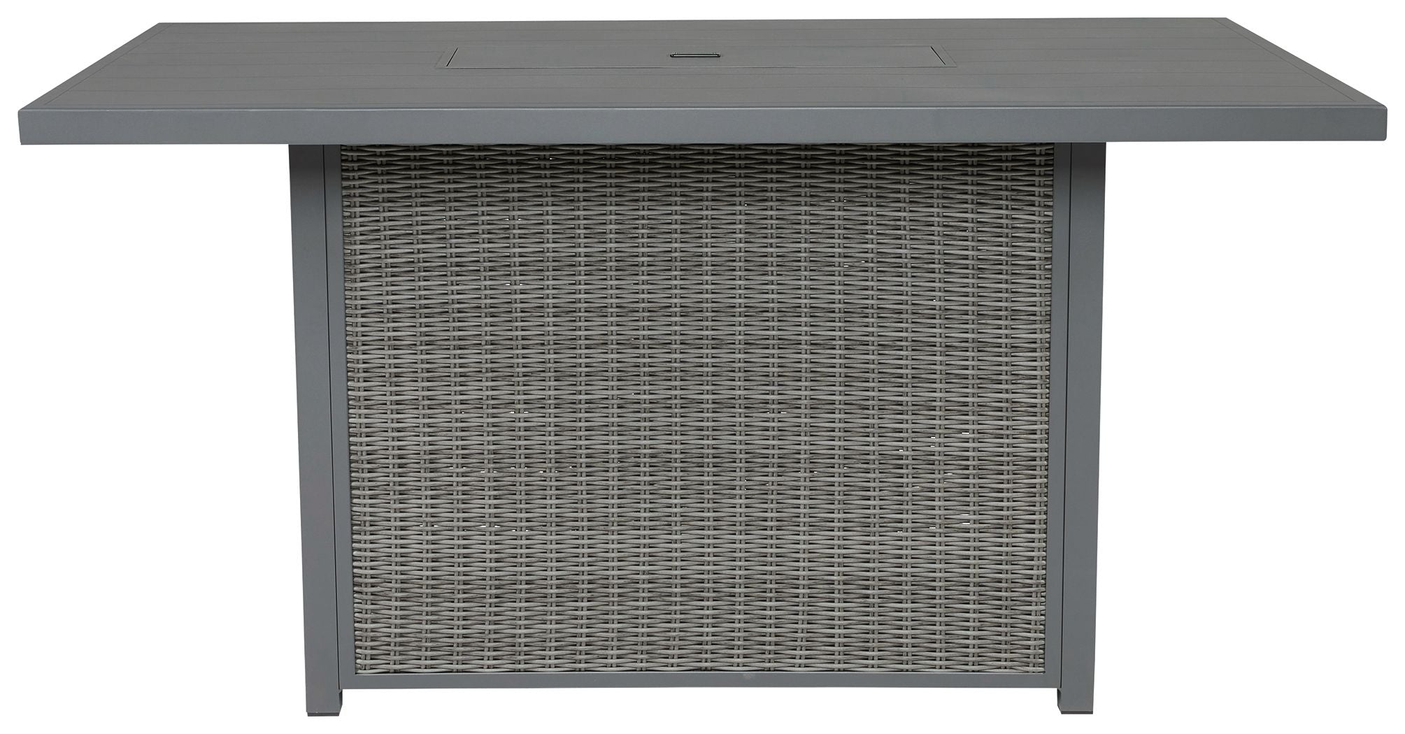 Signature Design by Ashley® Palazzo - Gray - Rect Bar Table W/Fire Pit | Meri Furniture