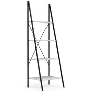 Signature Design by Ashley® Bayflynn - White / Black - Bookcase - 4 Open Shelves | Meri Furniture