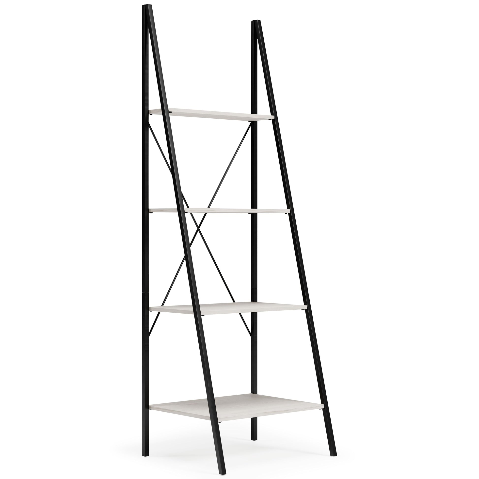 Signature Design by Ashley® Bayflynn - White / Black - Bookcase - 4 Open Shelves | Meri Furniture