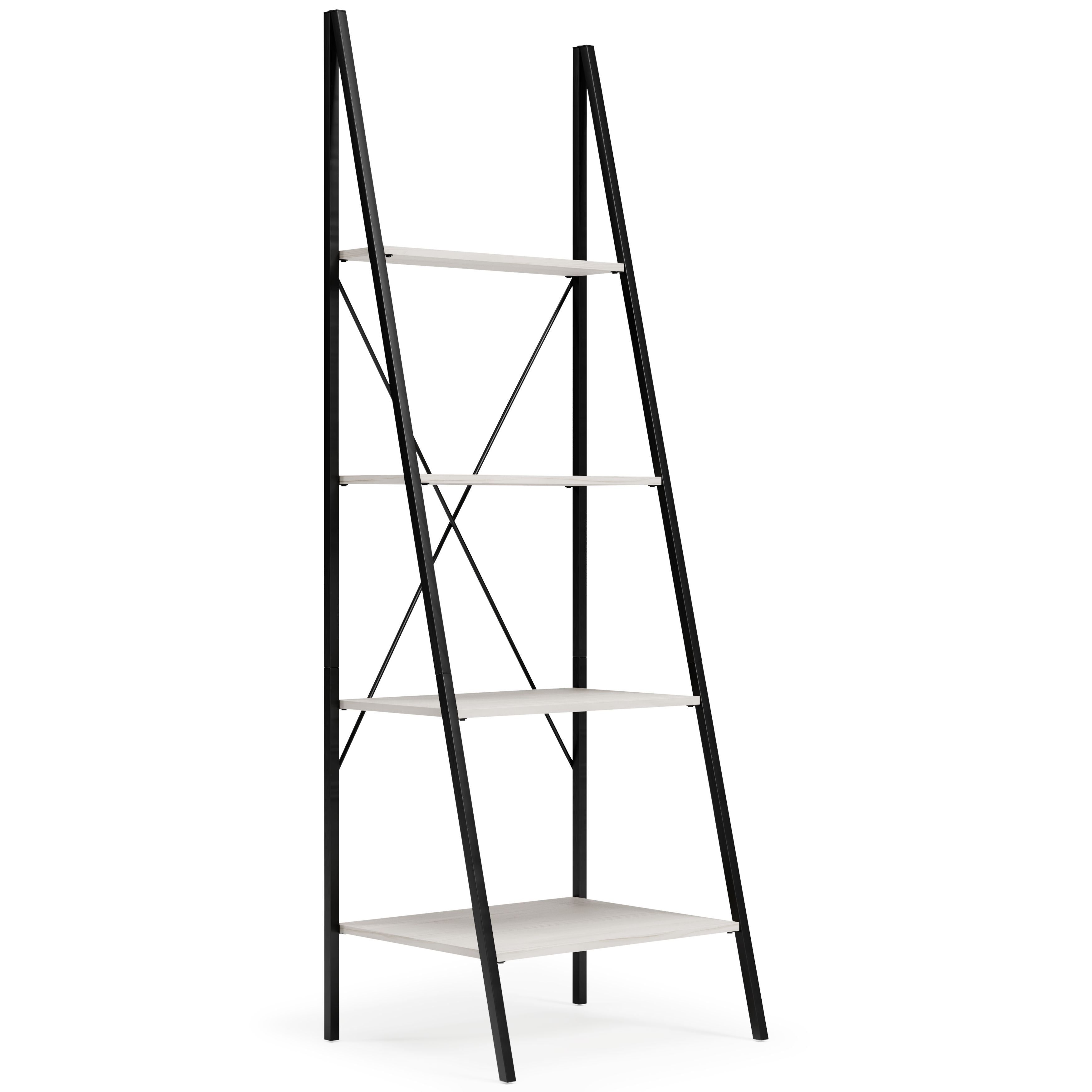 Signature Design by Ashley® Bayflynn - White / Black - Bookcase - 4 Open Shelves | Meri Furniture