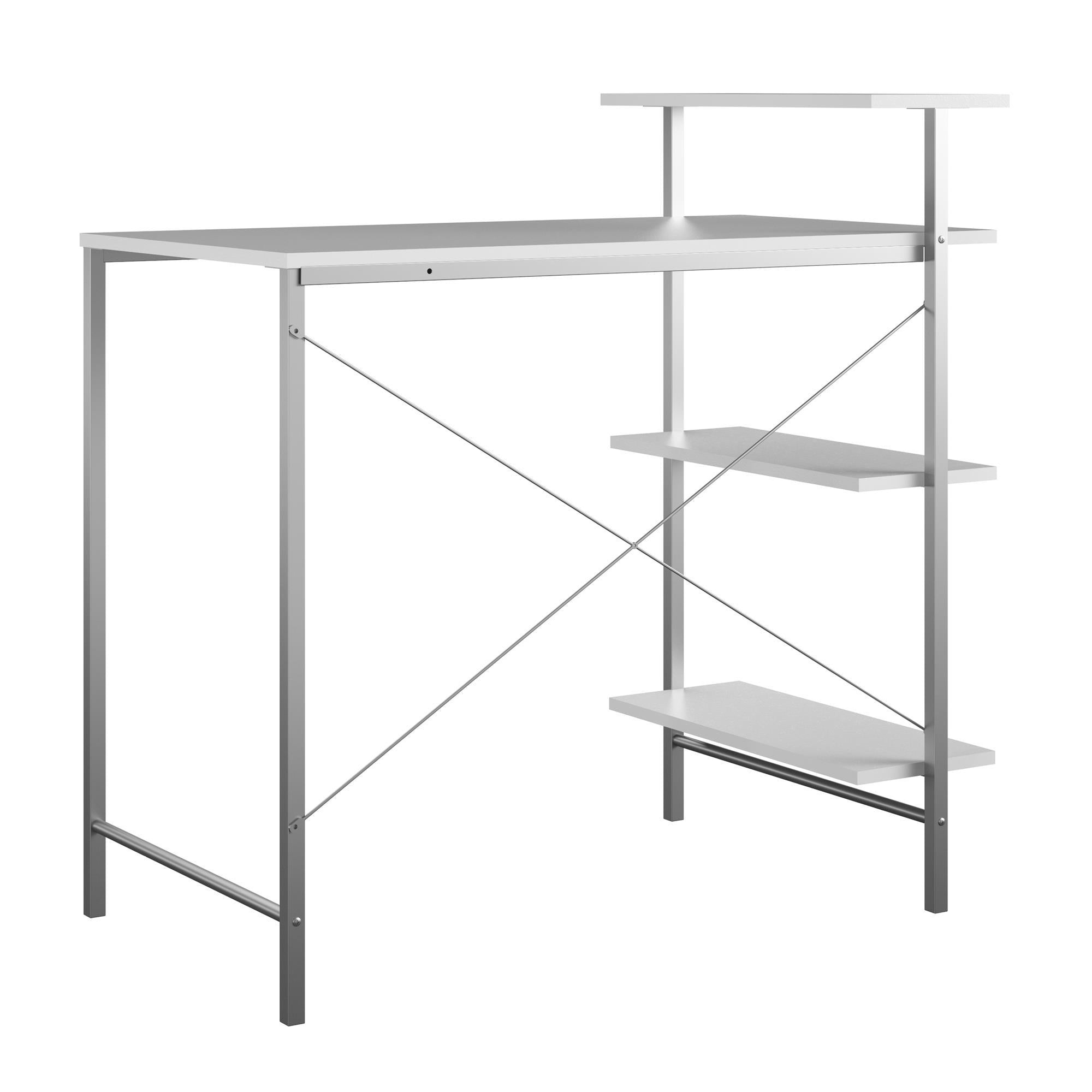 Side Storage Student Desk - White