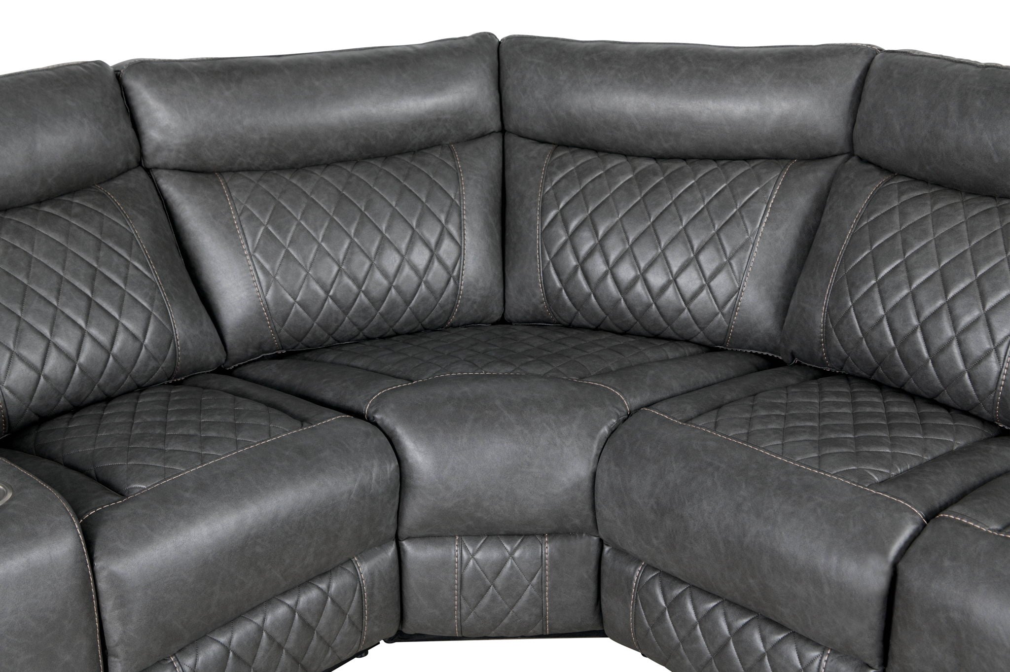 Home Theater Seating Manual Recliner With Cup Holder, Hide - Away Storage PU Reclining Sofa For Living Room, Home Theater